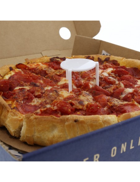 Separador o mesita para pizza de 35 mm, ideal para mantener la tapa de la caja elevada durante el transporte.