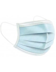 Mascarillas higiénicas desechables azules para uso profesional y cotidiano.