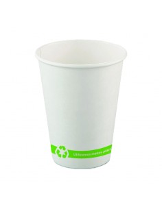 Vaso de cartón blanco reutilizable de 360 ml (12 oz) ideal para bebidas frí