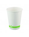 Vaso de cartón blanco reutilizable de 360 ml (12 oz) ideal para bebidas frí