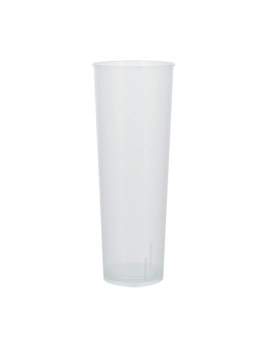 Vaso reutilizable PP de tubo 300 ml translúcido TELEVASO