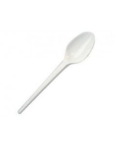 Cucharilla de PS 127 mm en color blanco ideal para postres, café y degustaciones.