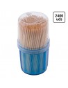 Palillos de madera redondos con dispensador de tubo para un servicio práctico e higiénico en hostelería.
