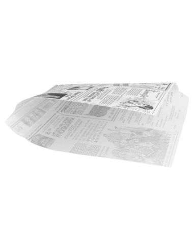 Bolsa de papel antigrasa TIMES abierta por dos lados para hamburguesas, sándwiches y bollería.