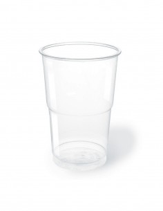 Vaso termoconformado de PP transparente 500 ml, ideal para cerveza, refrescos y bebidas frías.