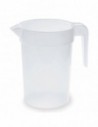 Jarra PP de 1 litro, ideal para servir bebidas frías en hostelería y eventos.