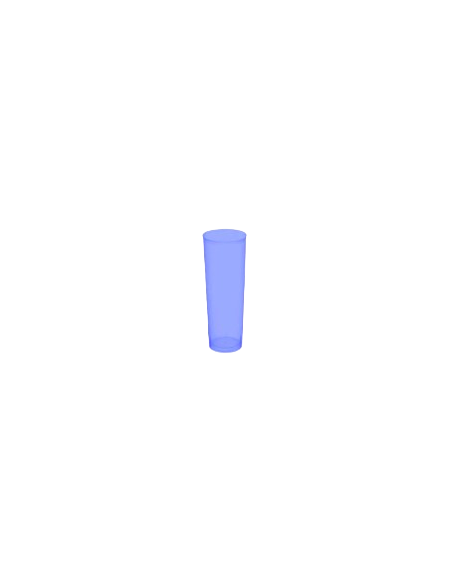 Vaso reutilizable PP de tubo 300 ml azul TELEVASO