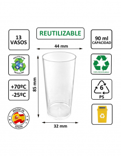 Vaso Catavino PS cristalino 90 ml, rígido y transparente, ideal para catas y degustaciones. 2