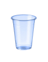 Vaso termoconformado de PP azul traslúcido 220 ml, apto para bebidas frías.