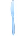 Cuchillo de plástico azul embolsado individualmente para catering y hostelería.