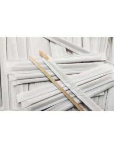 Agitadores de café de madera natural de 14 cm enfundados individualmente para un servicio más higiénico.