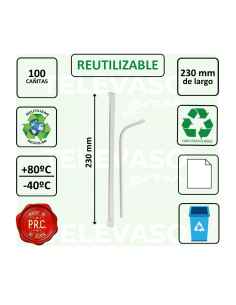 Cañitas de papel flexibles blancas enfundadas ideales para hostelería y eventos. 2