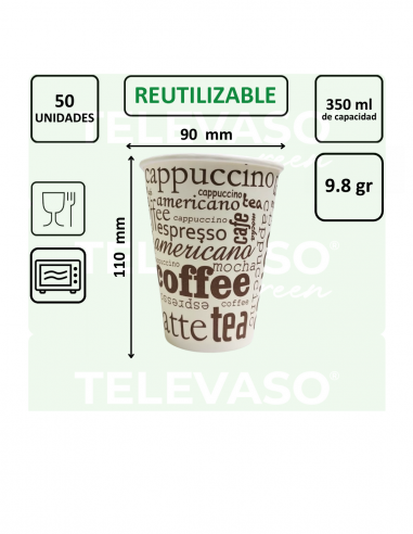 VASO PAPEL CAPUCCINO 90 mm PARA CAFÉ...
