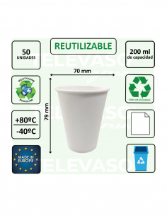 VASO PAPEL BLANCO 70 mm... 2
