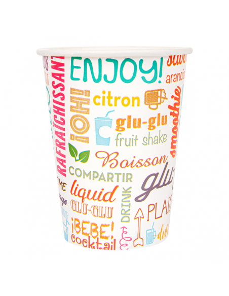Vaso de cartón PAROLE reutilizable de 660 ml (22 oz), ideal para smoothies, batidos y bebidas frías de gran tamaño.