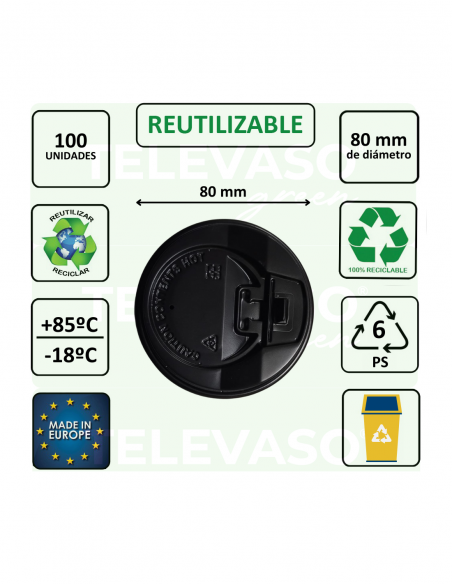 TAPA TRAVEL 80 mm ANTIDERRAME (PS) BLANCA