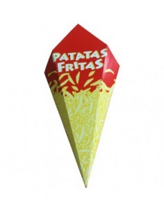 Cono para patatas fritas de gran capacidad, ideal para snacks, food trucks y take away.