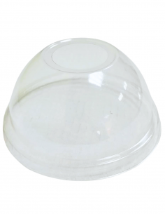 Tapa cúpula transparente de rPET 78 mm para smoothies, batidos y bebidas frías.