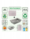 Envase de aluminio rectangular de 590 ml ideal para cocinar, conservar y transportar alimentos.
