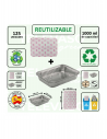 Envase de aluminio rectangular de 1 litro ideal para cocinar, conservar y transportar alimentos.
