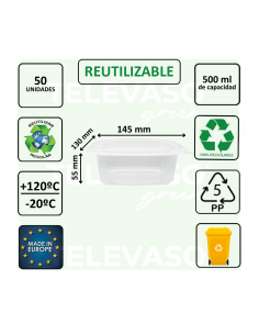Envase bisagra de PP ideal para take away, delivery y hostelería. 2