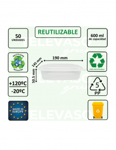 Envase bisagra de PP ideal para take away, delivery y hostelería. 2