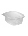 Envase bisagra de PP con tapa plana, ideal para take away, delivery y hostelería.