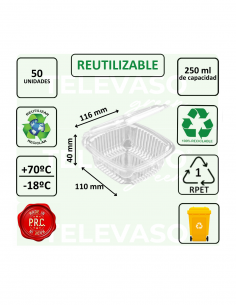 Envase rPET ideal para ensaladas, frutas y postres en frío. 2