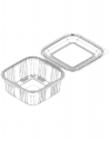 Envase cuadrado rPET de 500 ml ideal para ensaladas y comida fría.