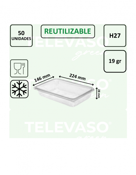 Envase rPET H27 ideal para loncheados, embutidos y charcutería.