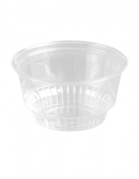 Envase redondo de PET de 237 ml ideal para postres, frutas y alimentos fríos.