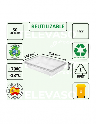 Envase rPET H27 ideal para loncheados, embutidos y charcutería.