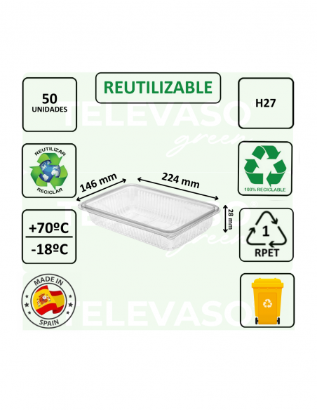 Envase rPET H27 ideal para loncheados, embutidos y charcutería.