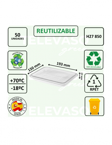 Envase rPET H27 850 ideal para loncheados, embutidos y charcutería.