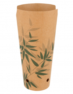 Vaso de cartón Feel Green de 660 ml con cierre integrado, ideal para patatas fritas, snacks y comida para llevar.