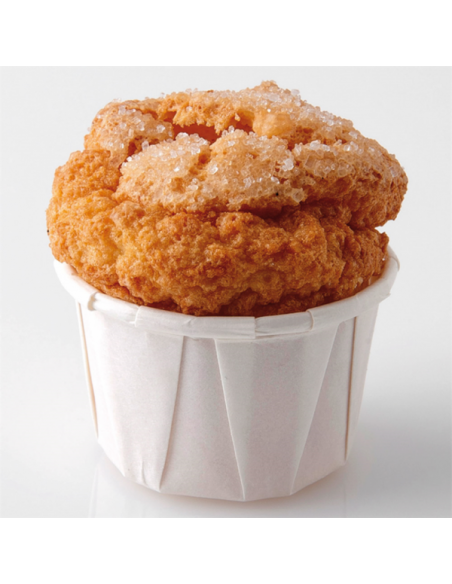 Tarrina de papel plisado antigrasa de 22 ml ideal para degustaciones, salsas y repostería.