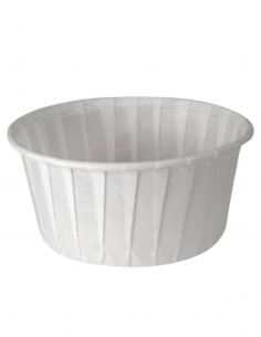Tarrina de papel plisado antigrasa de 22 ml ideal para degustaciones, salsas y repostería.