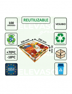 Caja de cartón VESUBIO de 330 × 330 × 35 mm ideal para pizzas grandes, delivery y take away. 2