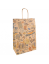 Bolsa SOS de papel con asas y diseño Vintage, ideal para comercios y take away.