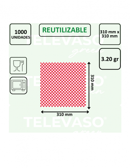 Papel antigrasa rojo para envolver hamburguesas, bocadillos y presentar cestas de comida.