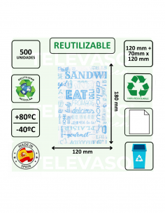 Bolsa de papel antigrasa PAROLE azul para hamburguesas, sándwiches y bocadillos. 2