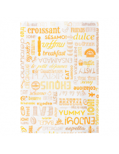 Bolsa de papel antigrasa PAROLE para croissants grandes, bollería y productos de panadería.