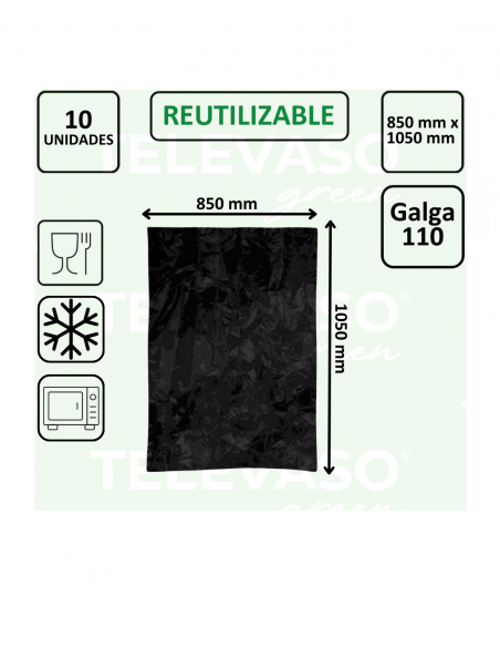 Saco de basura negro económico de gran capacidad para hostelería, comercios e industria.