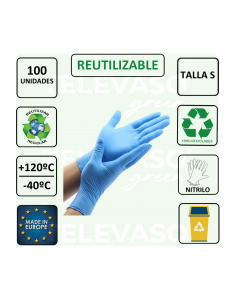 Guantes de nitrilo azul desechables para hostelería, industria alimentaria, limpieza y uso profesional. 2