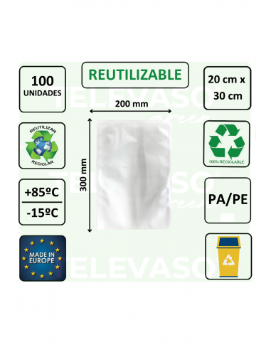 Bolsas gofradas para envasado al vacío y conservación de alimentos.