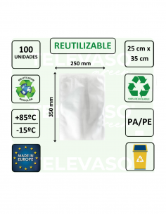 Bolsas gofradas para envasado al vacío y conservación de alimentos de mayor tamaño. 2