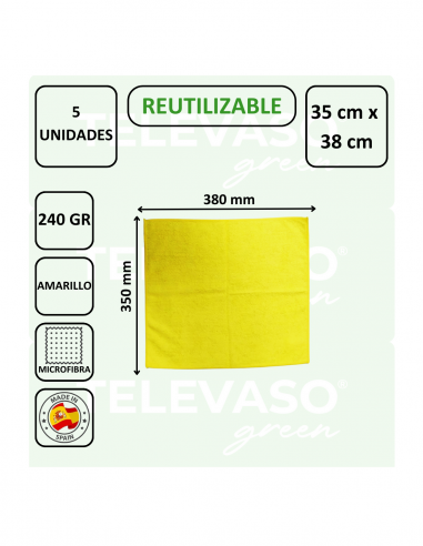 BAYETA MICROFIBRA 240G 35x38CM TERRY...