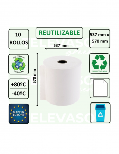 Rollos de papel térmico para impresoras de tickets, TPV y cajas registradoras. 2
