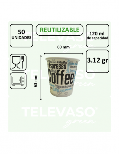 VASO PAPEL 60 mm CAPPUCCINO  PARA...