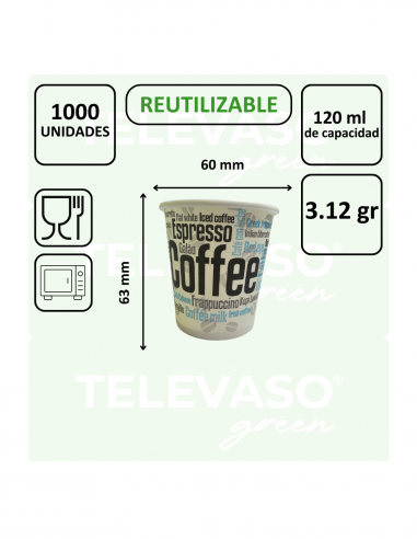 VASO PAPEL 60 mm CAPPUCCINO  PARA...